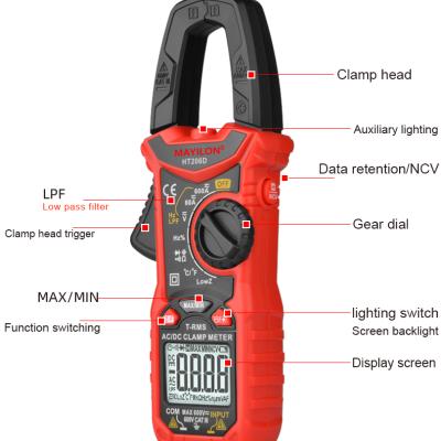 China High Accuracy HT206D 6000 Counts 600V 600A DC Digital Clamp Meter Multimeter HT206D for sale