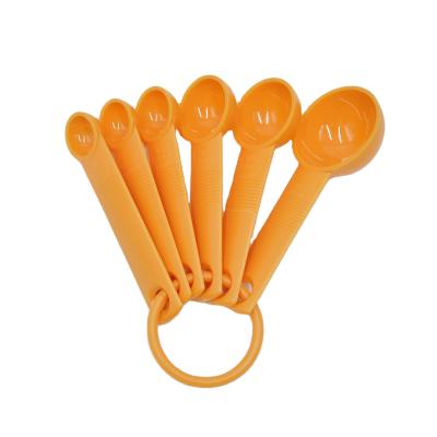 China Stocked Kitchen Instruments Cooking Tools Spoon Baking Spoons 6 Piece Plastic Measuring Spoon Cup for sale