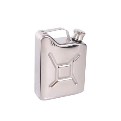 China Portable Outdoor Drum Shaped Craft Mirror Stainless Steel Wine Oiler Oiler Stainless Steel Jar Hip Flask for sale