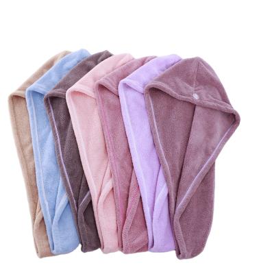 China Cute Women's Coral Fleece Lazy Quick-Drying Turban Long Hair Shower Hair Drying Towel QUICK-DRY Thick Absorbent Towel Hair for sale