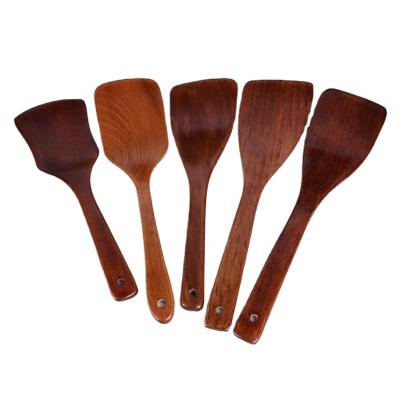 China Stocked Wooden Special Spatula Turner Cooking Shovel Wooden Turner Cooking Wooden Spatula Non-Stick Old Paint Handle Long for sale