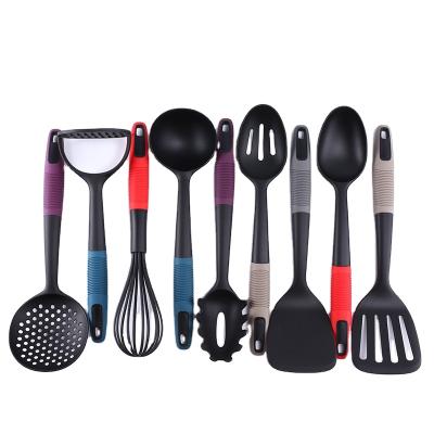 China Durable ABS Nylon Non-slip Handle Soup Spoon Spaghetti Spoon Set Kitchenware Kitchen Utensil High Temperature Resistant Spoon Set for sale