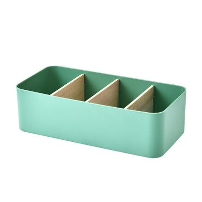 China Dormitory Viable Desktop Shelf Skin Care Storage Plastic Box Cosmetics Simple Finishing Home Storage Box for sale