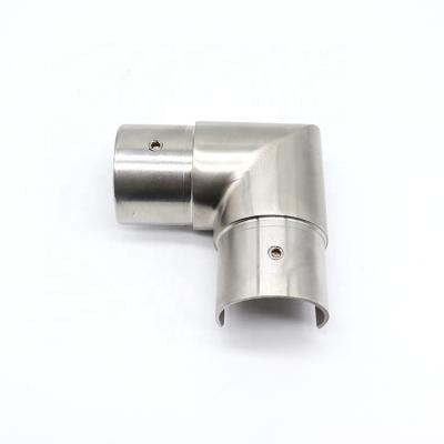 China Modern Chinese Suppliers Round Stainless Steel Slot Tube Connector Mount Balcony Railing Groove Pipe Jointer for sale