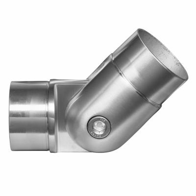 China 304/316 Stainless Steel Indoor/Outdoor High Quality Adjustable Stair Railing Tube Elbow Jointer Connector for sale