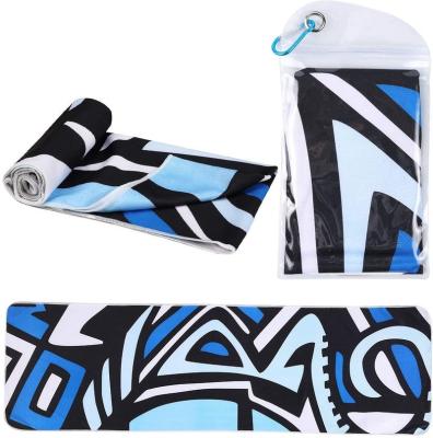 China Superdry Super QUICK DRY Custom Printed Cooling Towel Bottle Gym Yoga Towel Silicon for sale