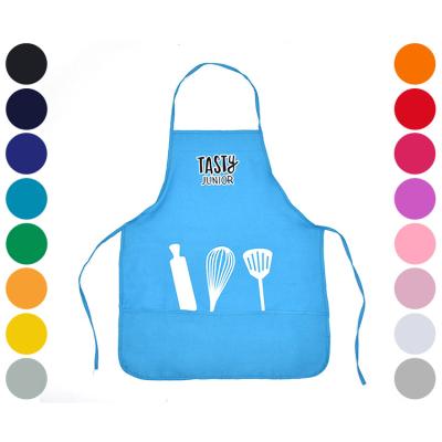 China Drink/food factory direct sales style kids solid color polyester apron cute kids aprons for sale