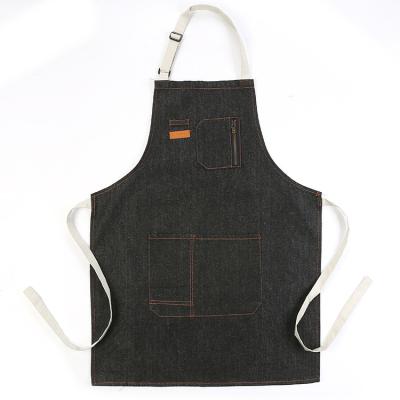 China High Quality Casual Hairdresser Cooking Hairdressing Denim Cotton Polyester Aprons Wholesale for sale