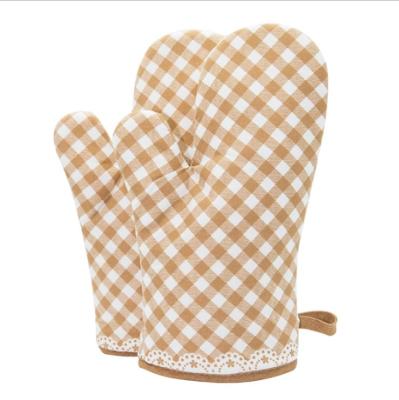 China New Product Printed Cotton Oven Heat Resistant Glove Customized Logo Kitchen Oven for sale