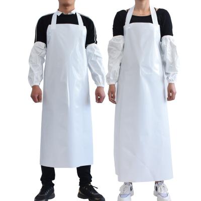 China Custom Logo Waterproof Vinyl TPU Heavy Duty Nitriles Industrial Chemical Cleaning Apron Work Butcher for sale