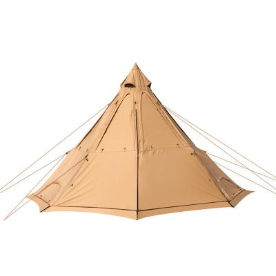 China Diagonal Tie Type Aluminum Tent Breathable UV Rainproof Portable Mesh Party Teepee Tent Waterproof Polyester Camping Outdoor Poles for sale