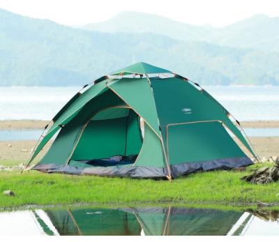 China Hotsale double layer tent 3-4 person automatic waterproof camping tent straight tie type for sale outdoor tent for sale