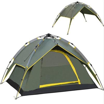 China Straight Tether Type 3-4 Person Double Layers Pop Up Waterproof Outdoor Sunshade Camping Tent for sale