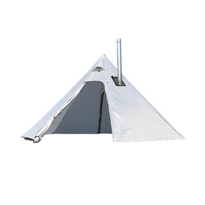 China Diagonal Brace Type 2022 New Design Lightweight Teepee Warm Tent With Stove Jack For Family Camping Hiking for sale