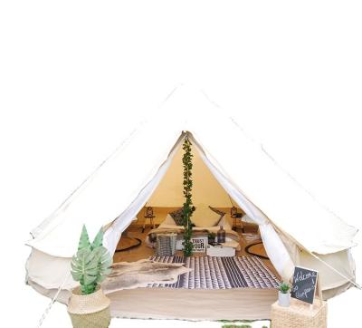 China Straight Tying Type New Design 3M 4M 5M 6M Outdoor Canvas Bell Tent Two Door Canvas Bell Tent Yurt Tents For Sale for sale