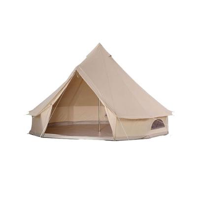 China Factory Price Canvas Bell Tent Cheap Canvas Wall Tents Straight Tying Type Bell Tent With Stove Hole for sale