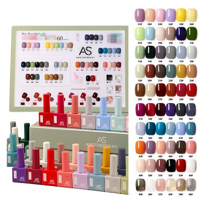 China Hotsale Color Designed Bottles AS Gift Box 60 Color UV Acrylic Nail Gel Polish Collection Set for sale