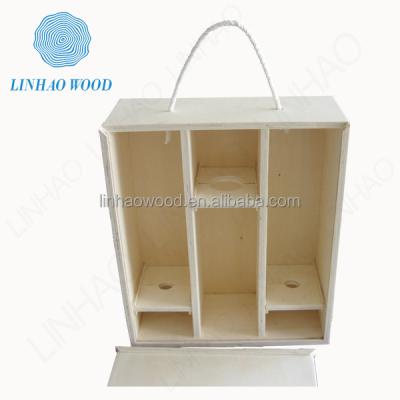 China New arrival Wooden Wine Glass Box with 2 bottle and 1 glass for sale