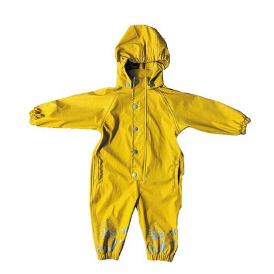 China Fashionable Custom Kids Cotton Striped Hooded PU Raincoat For Kids Rain Jacket Raincoat Wear for sale