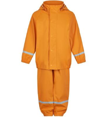 China OEM Service Windproof Waterproof Kids Rain Use PU Coating Out Door Waterproof Breathable Jacket And Pants Rain Suit Baby Rain Coat for sale