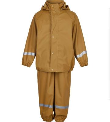 China 2022 Windproof Rain Coat Children's Waterproof Rain Wear PU Coating Out Of The Door Waterproof Jacket And Pants Rainsuit for sale