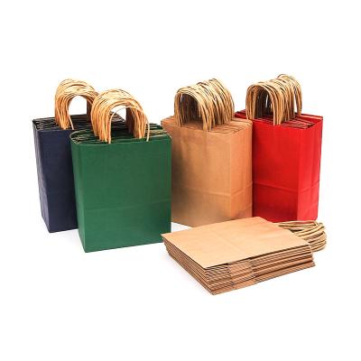 China Good Quality Recyclable Gold Custom Color Silver Hot Stamping Eco Friendly Reusable Shopping Carry Packaging Kraft Paper Bag for sale