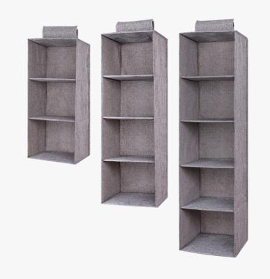 China Custom Folding Shelves Cotton Canvas Diaper Closet Folding Hanging Storage Organizer With Magic Stick for sale