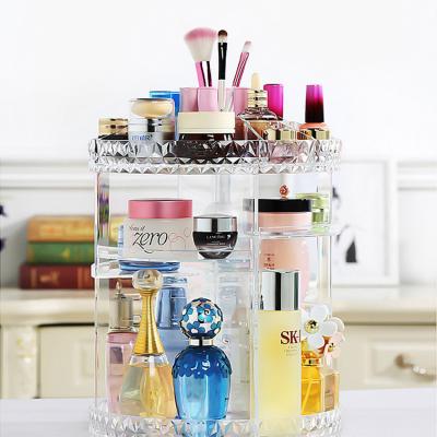 China Desktop Adjustable Multifunctional Acrylic 360 Rotating Makeup Cosmetic Storage For Home for sale