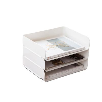 China A4 Desk A4 Sustainable Paper Magazine Plastic Box Organizer Files Paper Desk Stackable Letter For Documents for sale