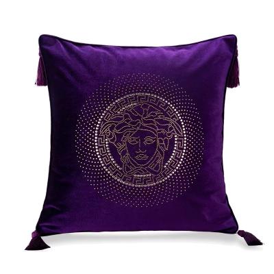 China Luxury Nondisposable Geometric Shape Velvet SIPEIEN Cushion Cover With Tassels For Home Decoration for sale