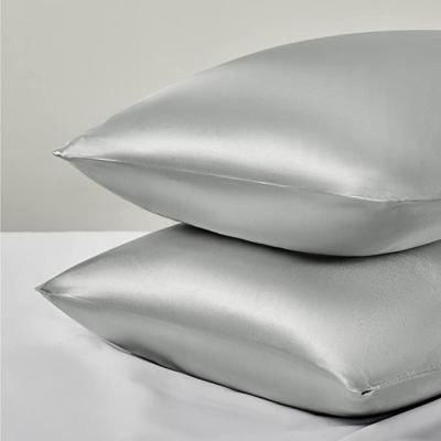 China 1set soft with 2pcs luxury soft satin and 100% natural satin breathable silk pillowcase perspiration pillow case for sale