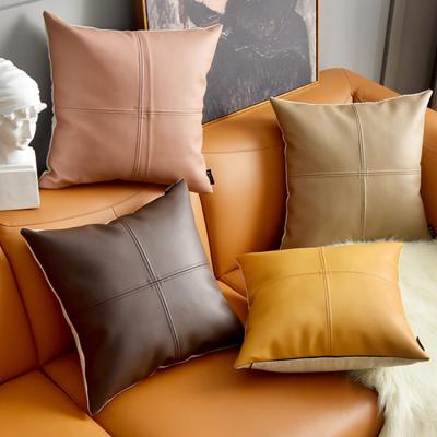 China SIPEIEN Faux Leather Decorative Pillow Shapes Leather Cushion Cover 18x18 Inches Decorative Linen Pillow Cover With Poly For Sofa for sale