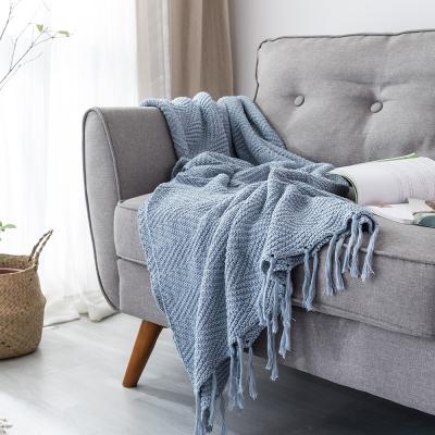 China SIPEIEN Cotton Soft Throw Blanket Warm Cozy Throw Blanket With Tassels Fringe Knitted Woven Picnic Blanket for sale