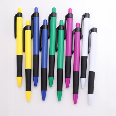 China Fashionable Balpoint Pen Custom Logo Retractable 1.0mm Ball-Point Pens Rubber Coating Soft Feel Slim Body Low Cost Plastic Price for sale