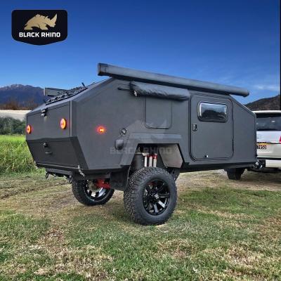 China Caravan Factory Light Off Road Towing Custom Camper Trailer Small Mini Travel Caravan Fiberglass Caravan With Kitchen for sale