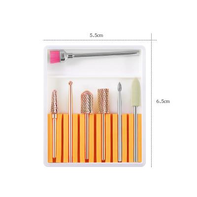 China For commercial & Home Use NAD010 7PCS Professional Home Use Boxed Tungsten Steel Carbide Nail Drill Bit Ceramic Head Kit Electric Grinding Bits Boxed for sale