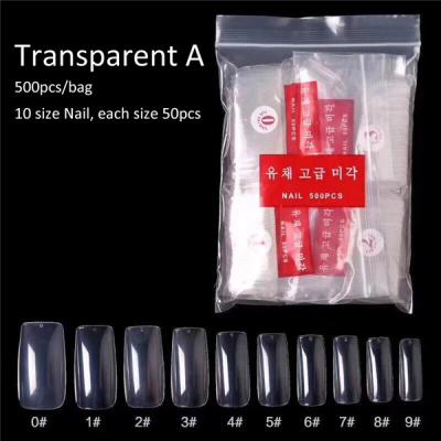 China NA032A 500Pcs Clear French Nail Tips On Bag Packing Wholesale Seller for sale