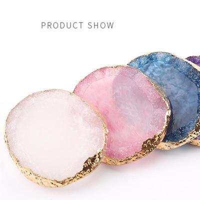 China For commercial & NAT004 1Pcs Natural Resin Agate DIY Nail Color Shelf Home Use Palette Gel Nail Polish Drawing HolderPainttray DIY Nail Art Mixing Tool for sale