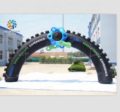 China Continuous Inflate Customized Advertising Inflatable Tire Wheel Arch 3D Effect Factory for sale