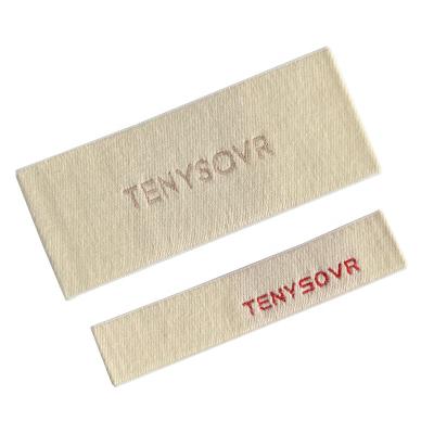 China Washable Cotton Yarns Labels New Private Label Soft Custom 100% Cotton Yarns Print Logo Woven Garment Labels For Baby Clothing for sale