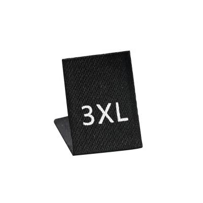 China Factory Wholesale White Color Washable No Logo Central Fold Woven Size Standard Labels Tags For Garment for sale