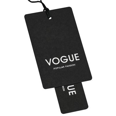 China Luxury Black Paper Card Hang Tag Garment Price Tag Luxury Hang Tag For Garment Custom High Quality Viable Black Cardboard Paper Card for sale