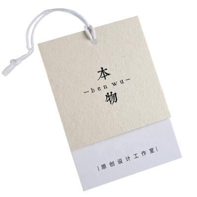 China Straw viable simple paper clothes label women's clothing label logo design fresh clothing list system thickened retro small for sale