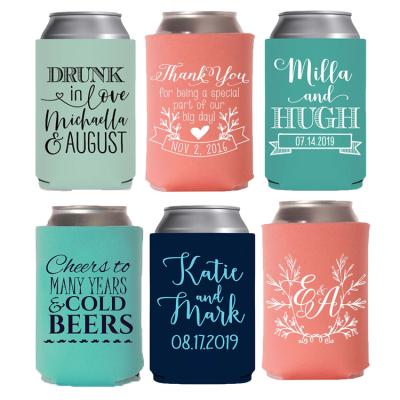 China Custom Stubby Coolers Waterproof Sublimation Stubby Coolers Neoprene Stubby Beer Bottle Holder Summer Wedding Product for sale