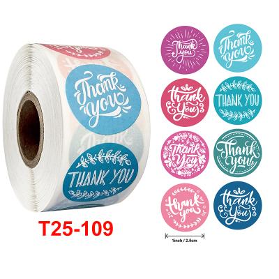 China Waterproof 8 designs per roll thank you for supporting my small business sticker printing thank you sticker roll thank you stickers 500 for sale