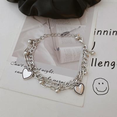 China Hgflyxu FASHION fashion silver color Korean style for male and female students hip hop bracelet couple bracelet for sale