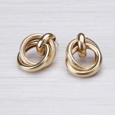 China New Trendy Fashion Gold Color Plated Multilayer Ear Accessories Studs Earring For Women for sale