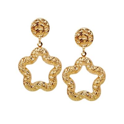 China Wholesale TRENDY Fashion Jewelry Gold Color Plated Plum Blossom Drop Earrings For Women for sale