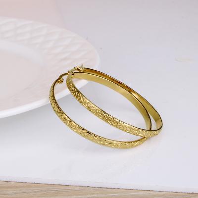 China TRENDY Gold Color Jewelry Fashion Nice Stainless Steel Large Circle Earring For Women for sale