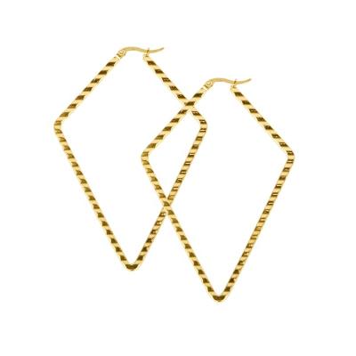 China FASHIONABLE Large Size Geometric Gold Color Plated Stainless Steel Circle Earring For Women for sale